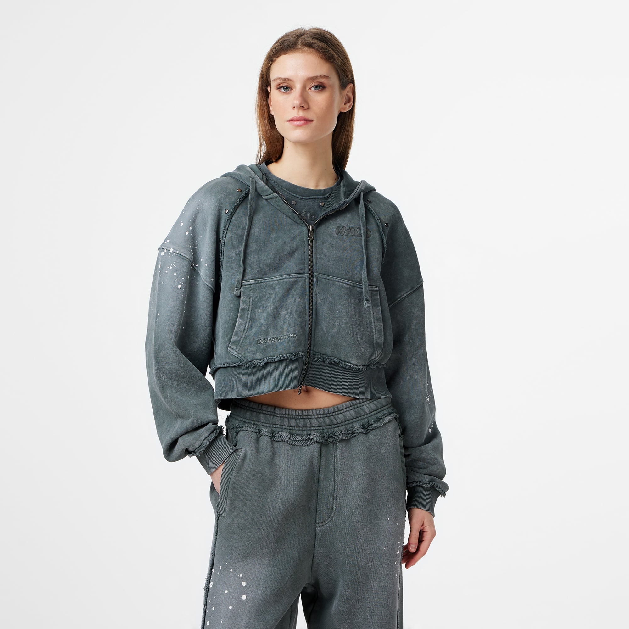 Les Benjamins Regular Fit Kadın Gri Sweatshirt