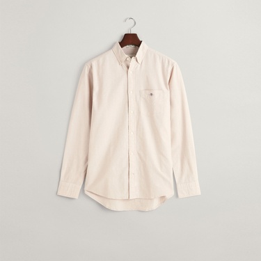  GANT Erkek Bej Regular Fit Düğmeli Yaka Oxford Gömlek