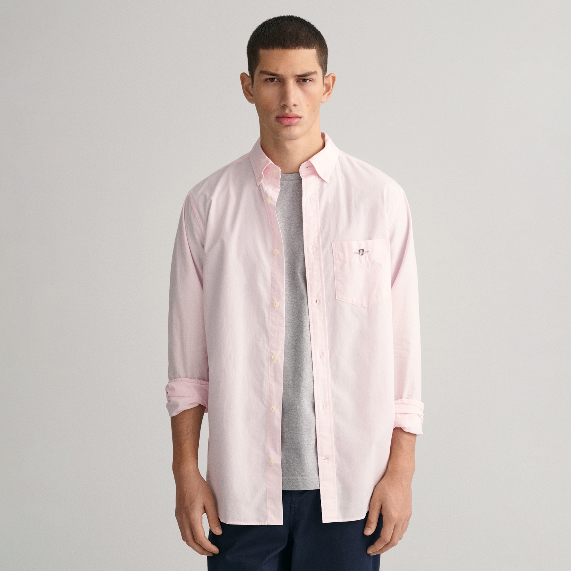GANT Erkek Pembe Regular Fit Düğmeli Yaka Poplin Gömlek