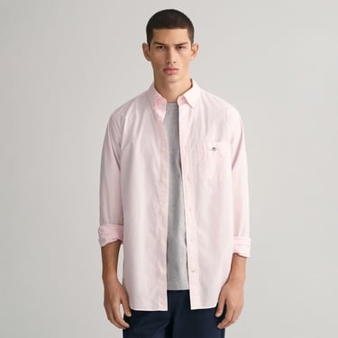  GANT Erkek Pembe Regular Fit Düğmeli Yaka Poplin Gömlek