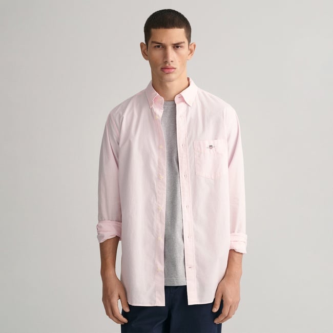  GANT Erkek Pembe Regular Fit Düğmeli Yaka Poplin Gömlek