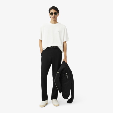  Unisex Loose Fit Bisiklet Yaka Beyaz T-Shirt