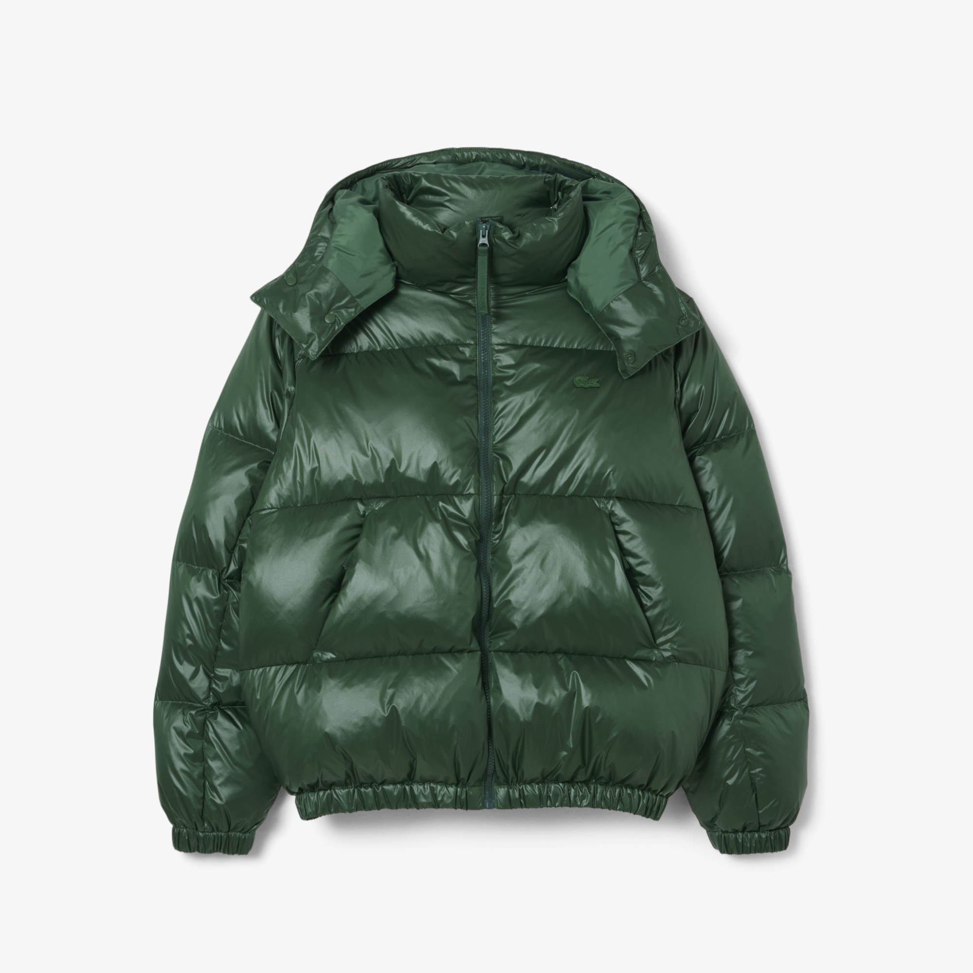 Erkek Relaxed Fit Kapüşonlu Yeşil Mont