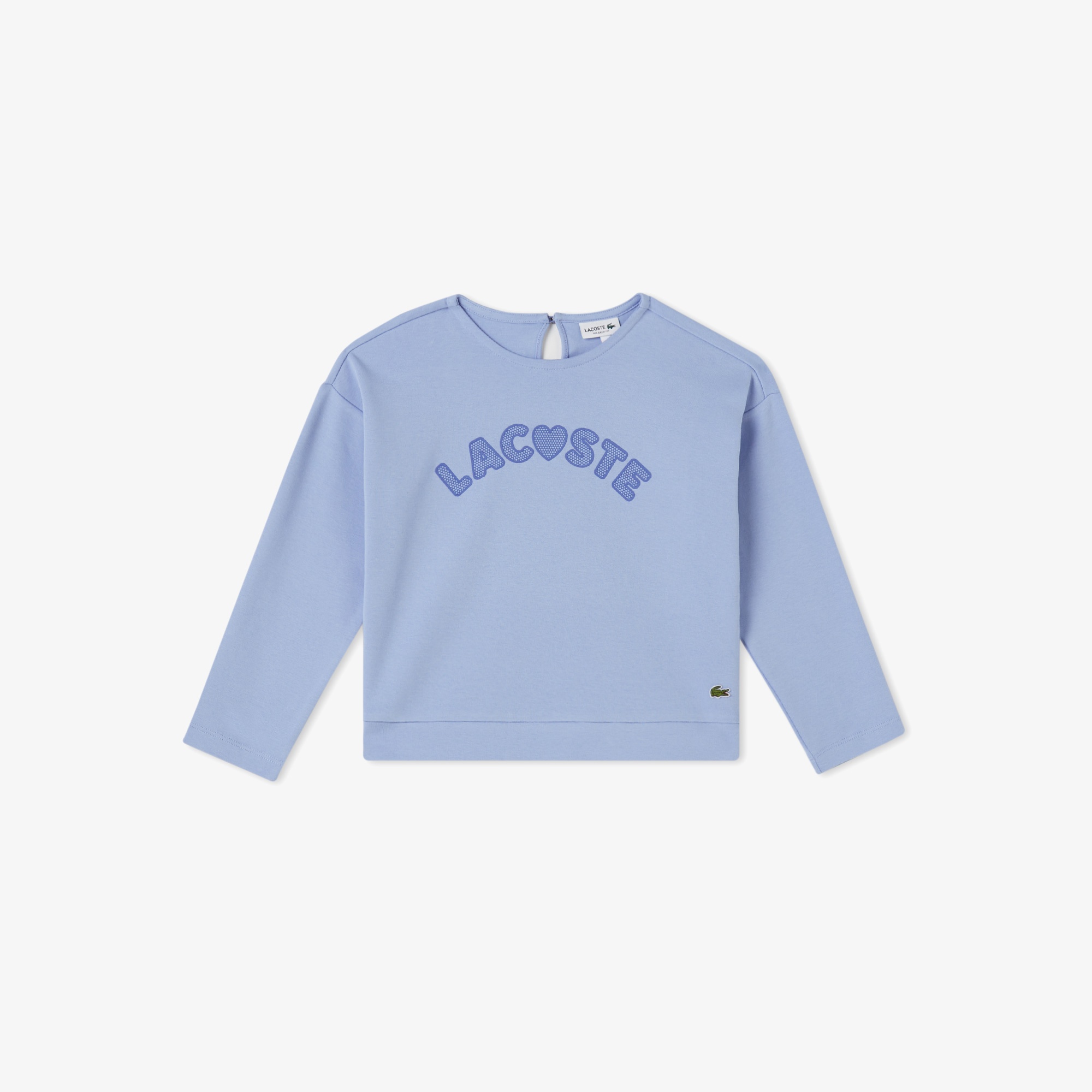 Lacoste Çocuk Uzun Kollu Bisiklet Yaka Baskılı Mavi T-Shirt