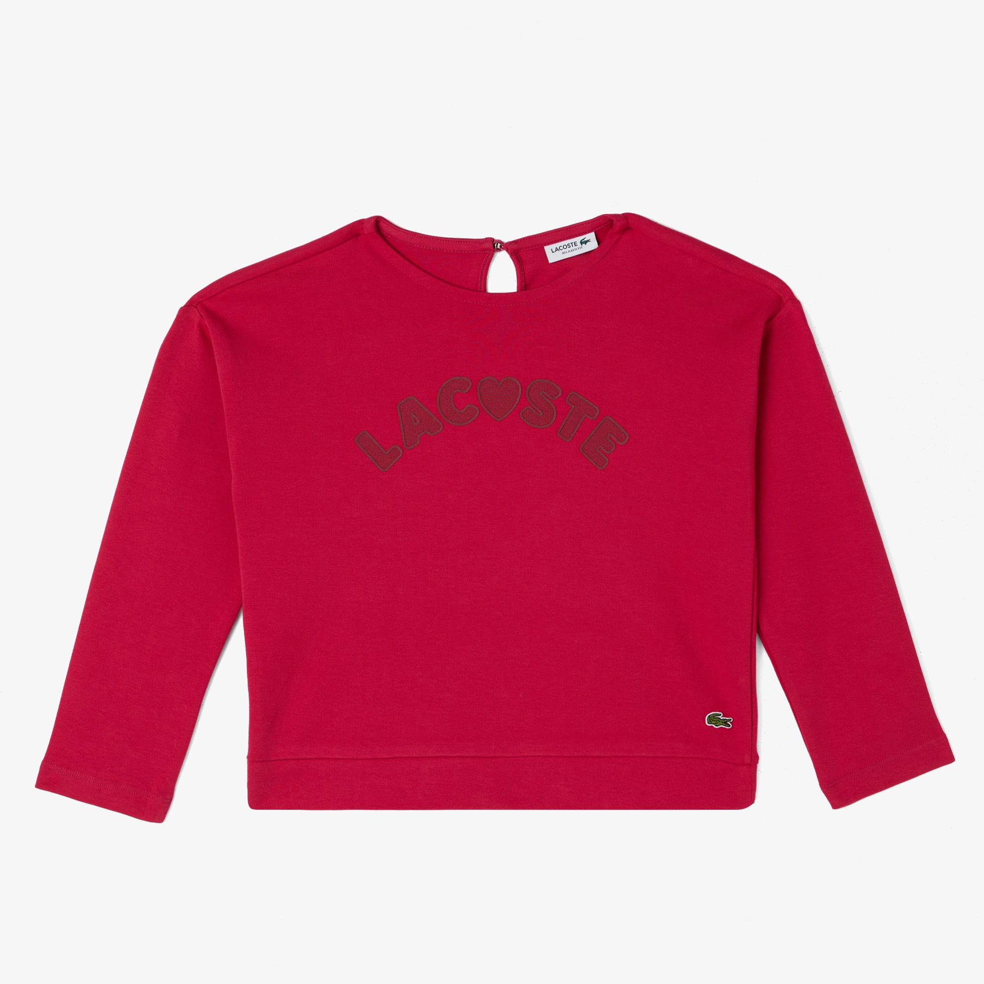 Lacoste Çocuk Uzun Kollu Bisiklet Yaka Baskılı Pembe T-Shirt