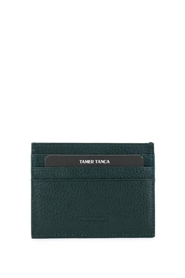  Tamer Tanca Erkek Hakiki Deri Yeşil Cüzdan
