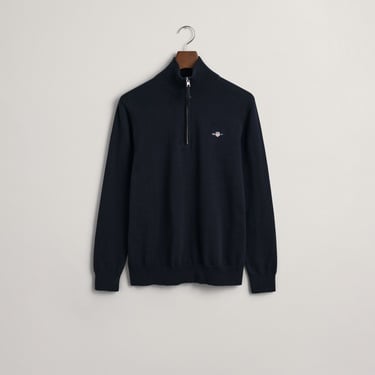  GANT Erkek Lacivert Regular Fit Yarım Fermuarlı Kazak