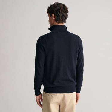  GANT Erkek Lacivert Regular Fit Yarım Fermuarlı Kazak