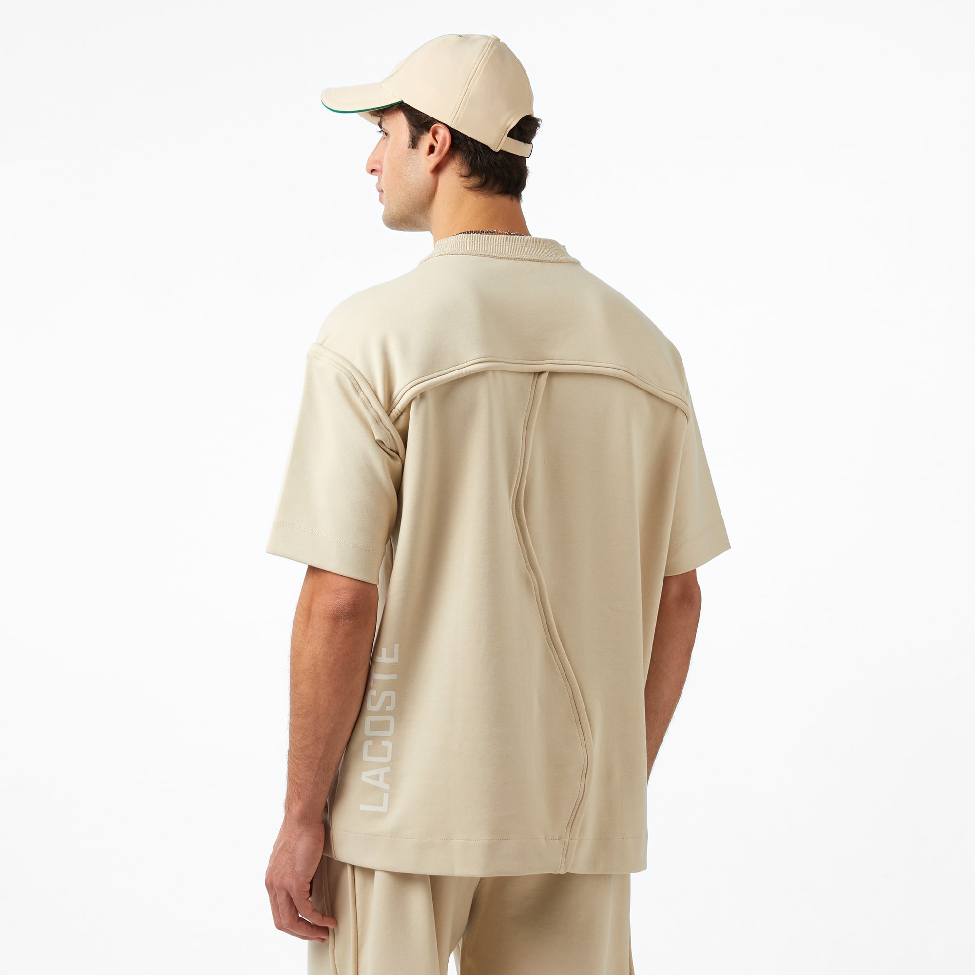 Lacoste x House of SuperStep Regular Fit Erkek Bej T-Shirt