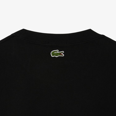  Lacoste Print Fleece Erkek Siyah Sweatshirt