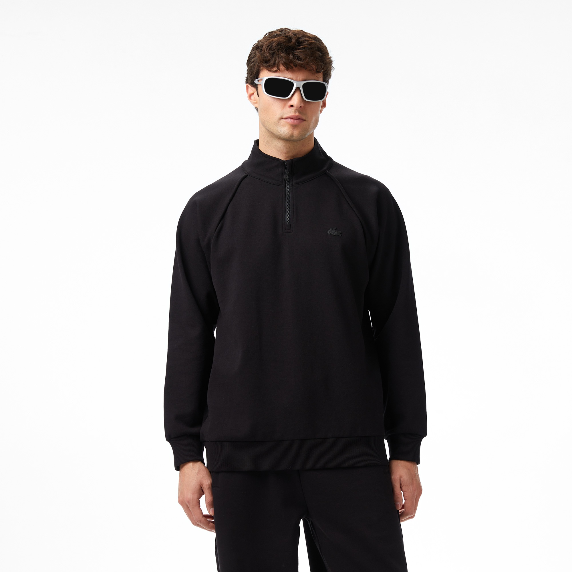 Lacoste x House of SuperStep Relaxed Fit Erkek Siyah Sweatshirt