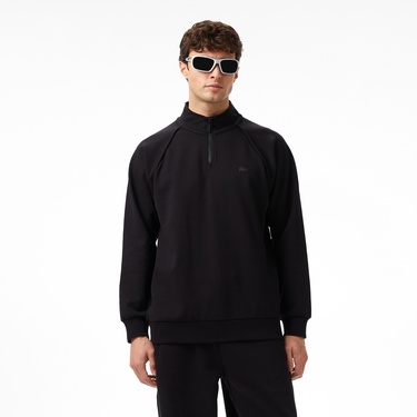  Lacoste x House of SuperStep Relaxed Fit Erkek Siyah Sweatshirt