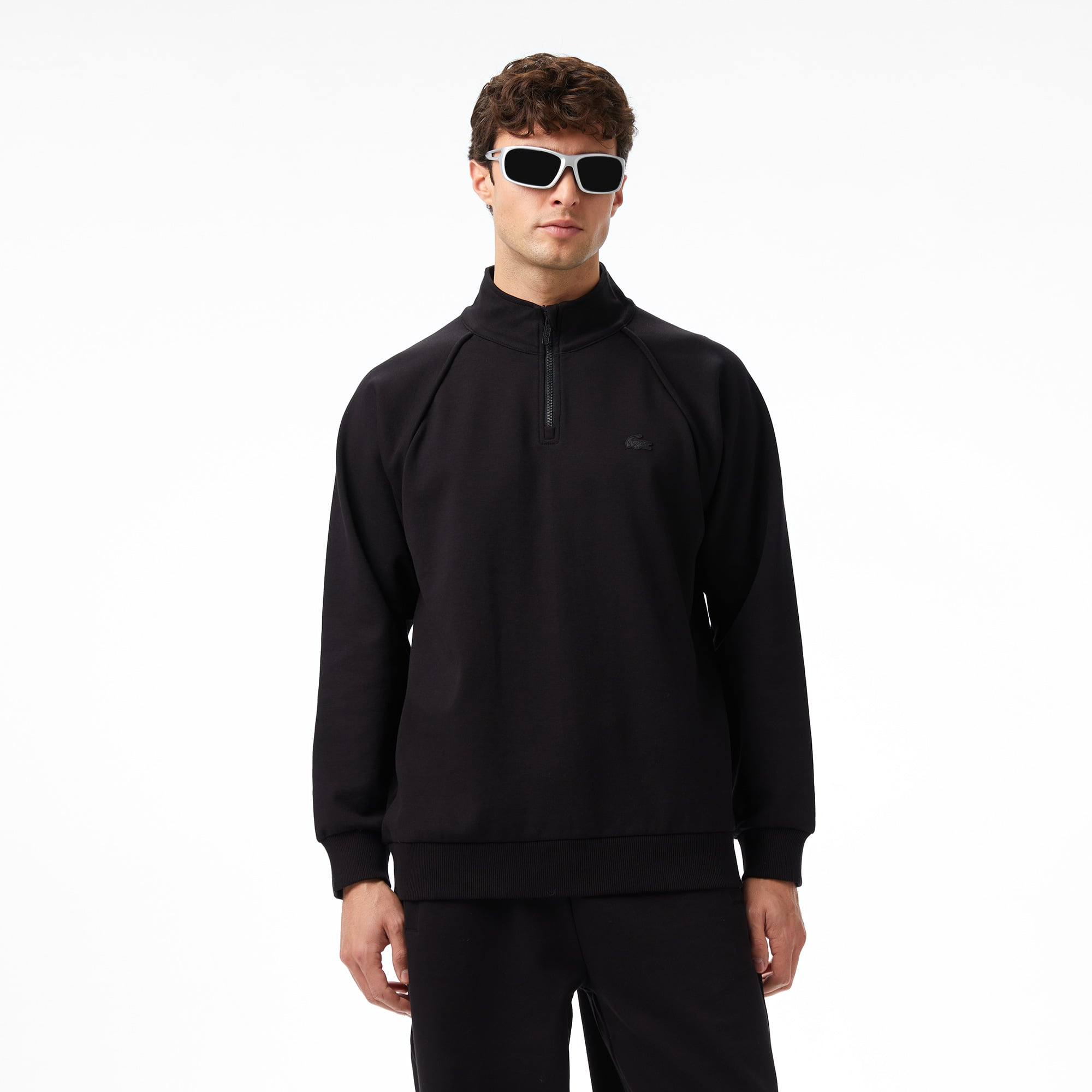  Lacoste x House of SuperStep Relaxed Fit Erkek Siyah Sweatshirt