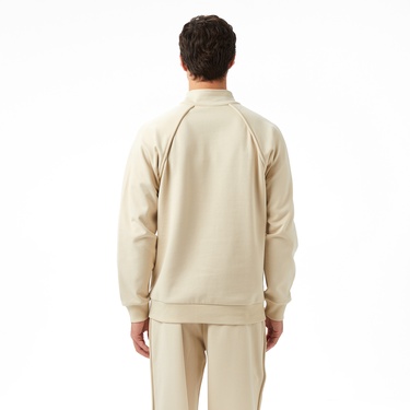  Lacoste x House of SuperStep Relaxed Fit Erkek Bej Sweatshirt