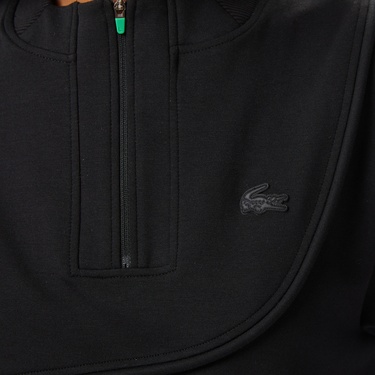  Lacoste x House of SuperStep Bisiklet Yaka Kadın Siyah Sweatshirt