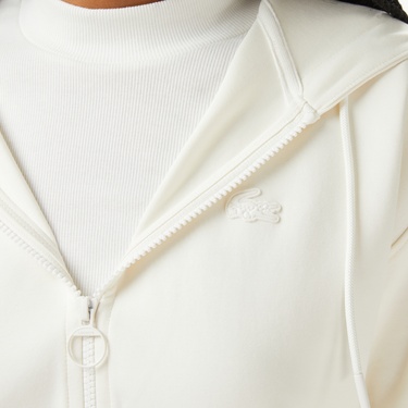  Lacoste x House of SuperStep Regular Fit Kadın Beyaz Sweatshirt