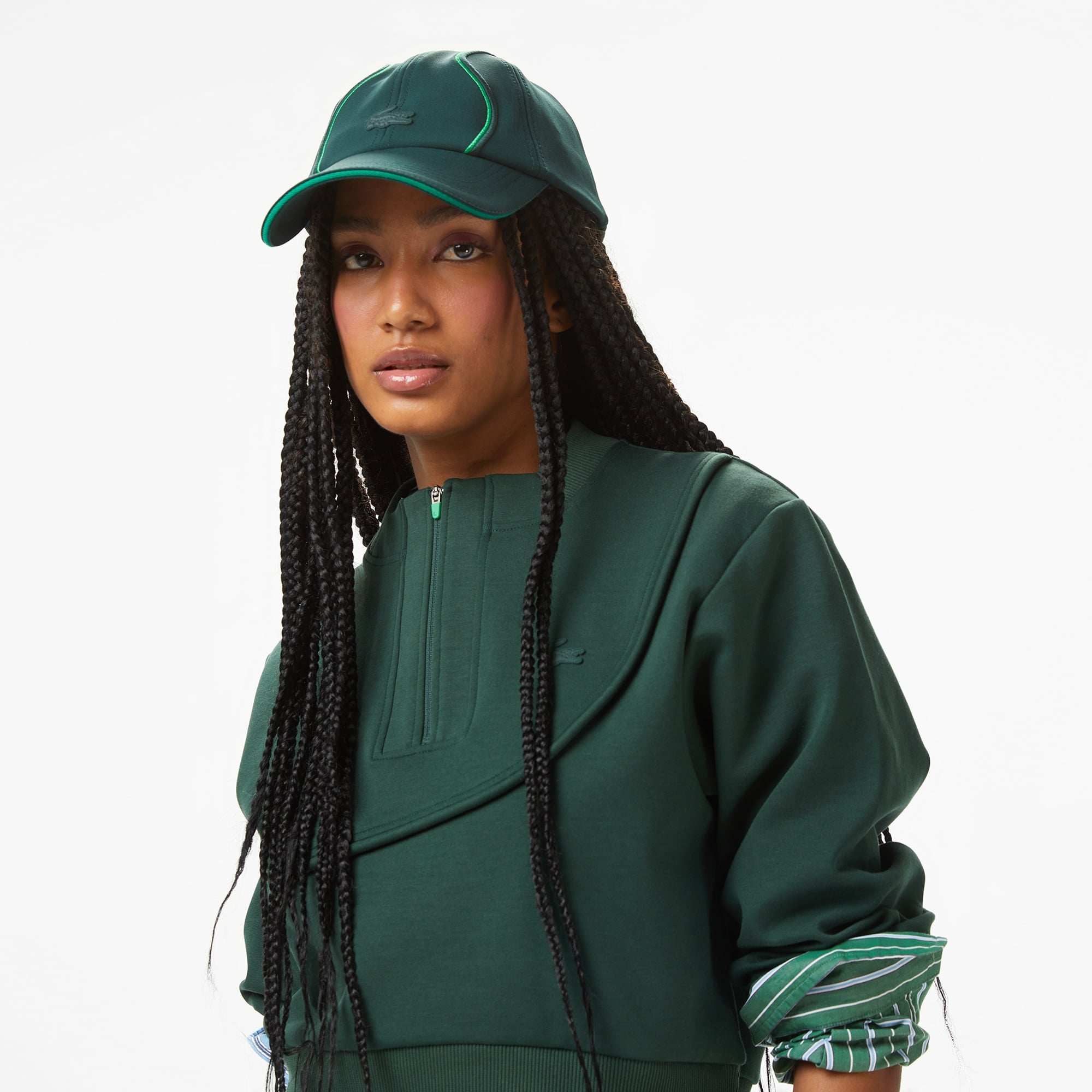 Lacoste x House of SuperStep Bisiklet Yaka Kadın Yeşil Sweatshirt