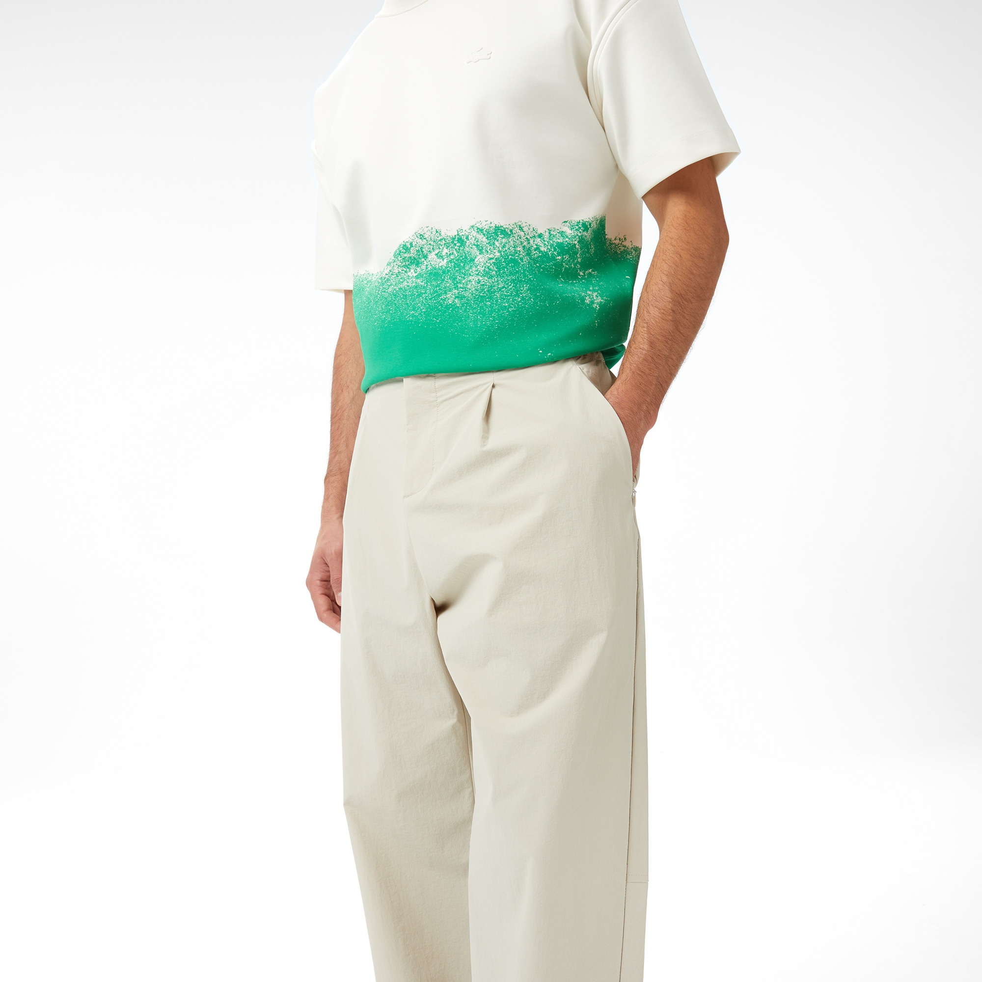 Lacoste x House of SuperStep Slim Fit Erkek Bej Pantolon