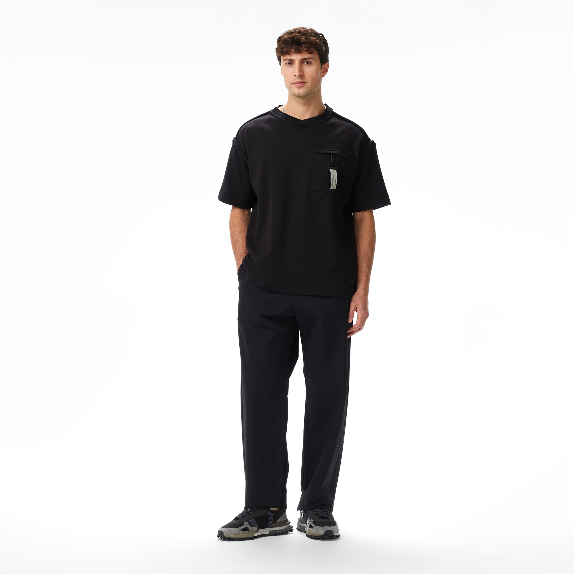 Lacoste x House of SuperStep Slim Fit Erkek Siyah Pantolon