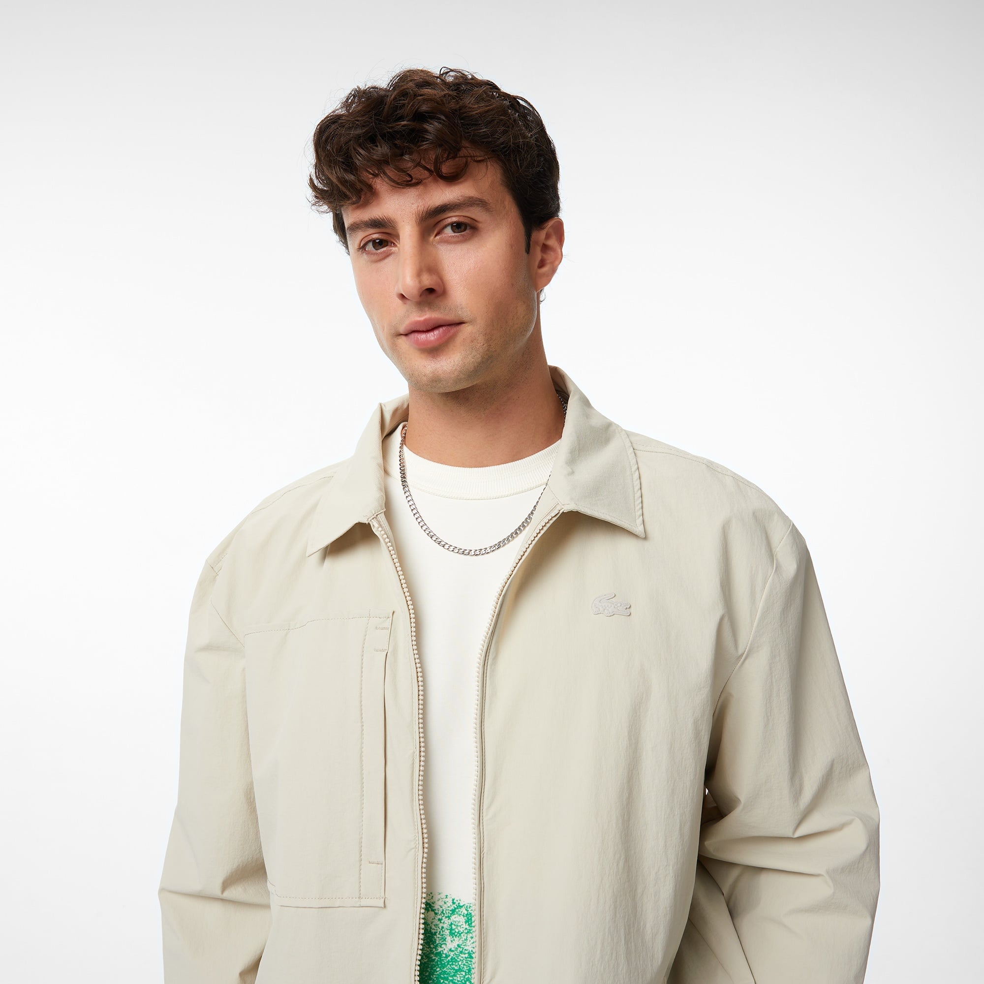 Lacoste x House of SuperStep Regular Fit Erkek Bej Ceket