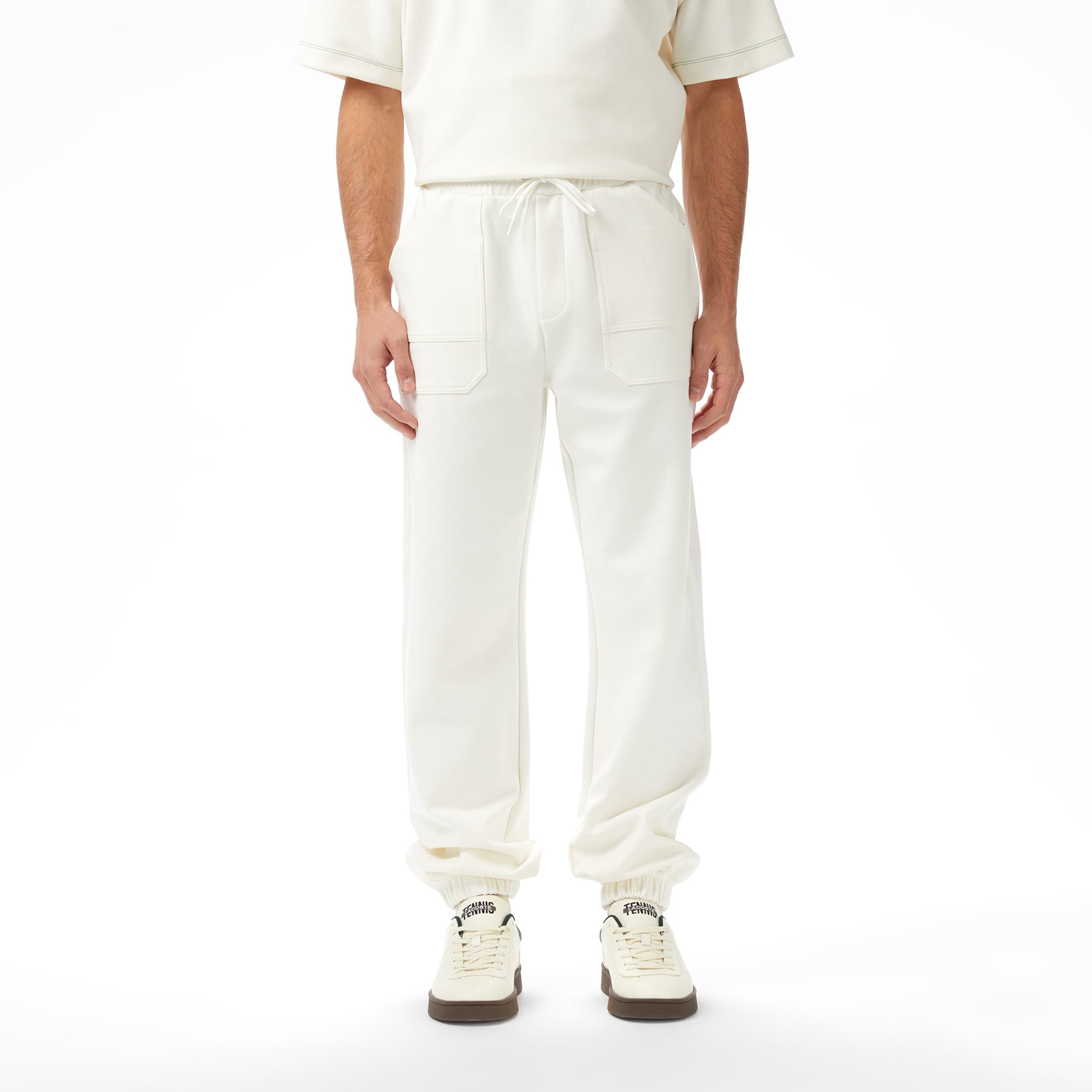 Lacoste x House of SuperStep Slim Fit Erkek Beyaz Eşofman Altı