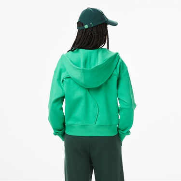  Lacoste x House of SuperStep Regular Fit Kadın Yeşil Sweatshirt