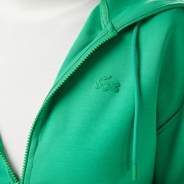  Lacoste x House of SuperStep Regular Fit Kadın Yeşil Sweatshirt