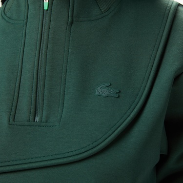  Lacoste x House of SuperStep Bisiklet Yaka Kadın Yeşil Sweatshirt