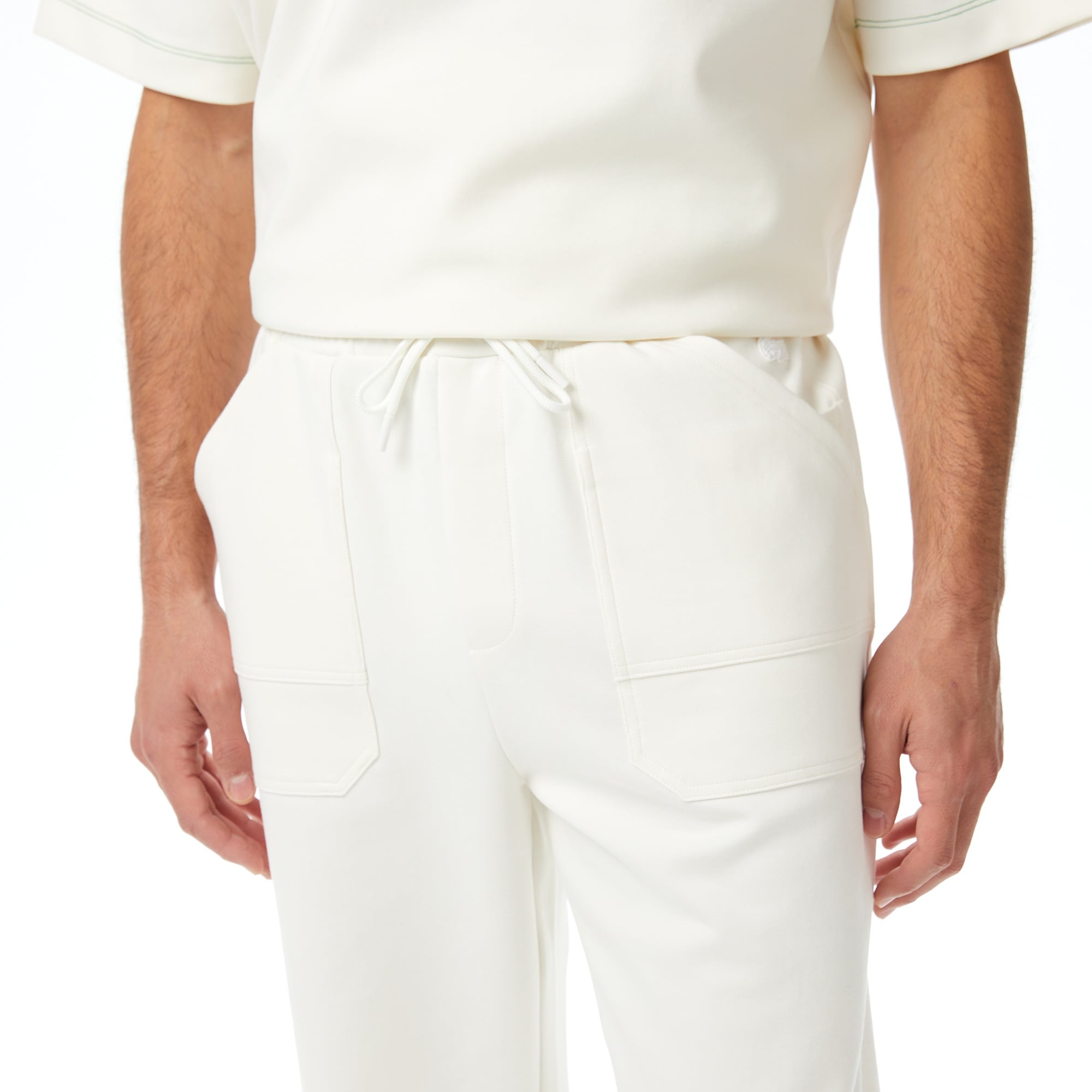 Lacoste x House of SuperStep Slim Fit Erkek Beyaz Eşofman Altı