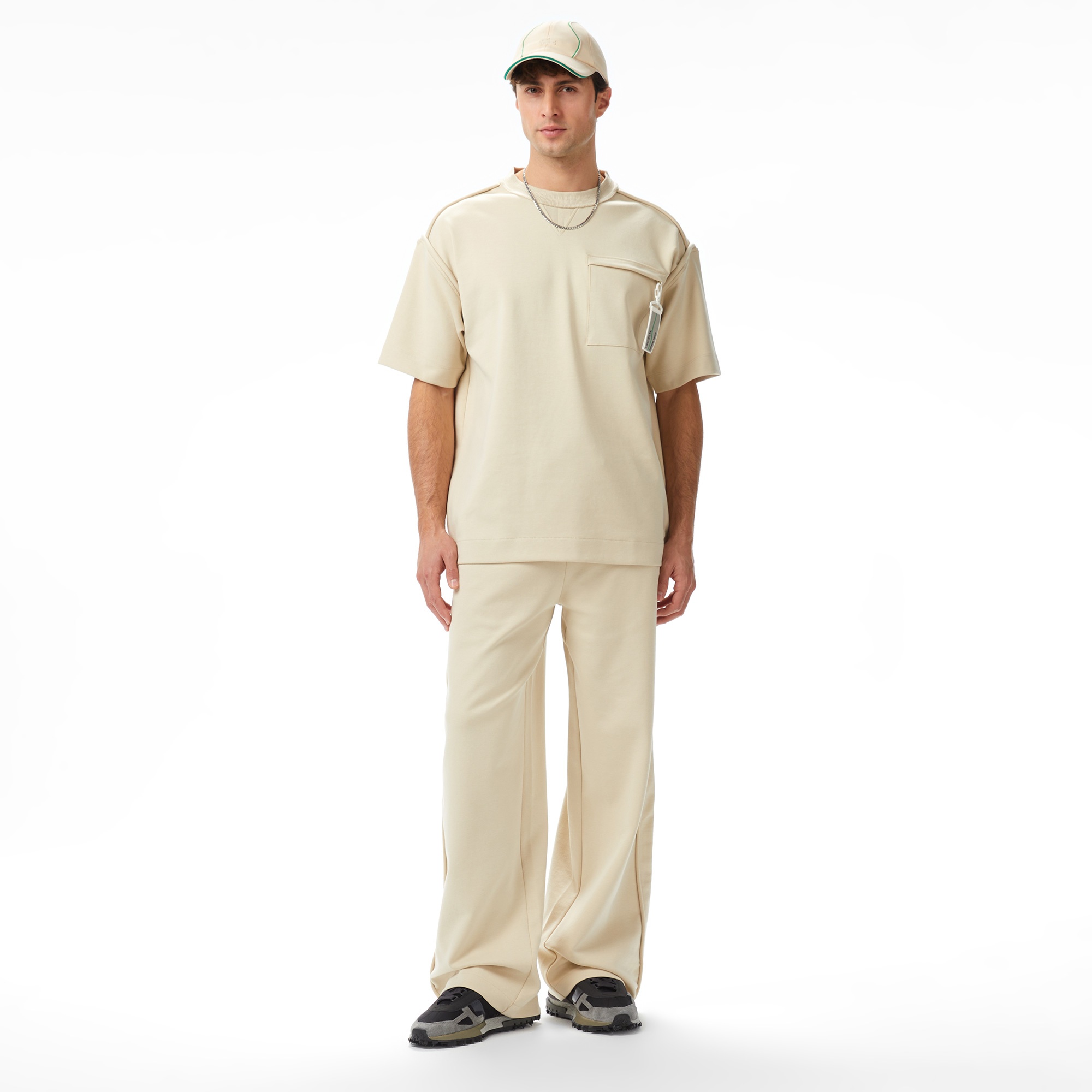 Lacoste x House of SuperStep Relaxed Fit Erkek Bej Eşofman Altı