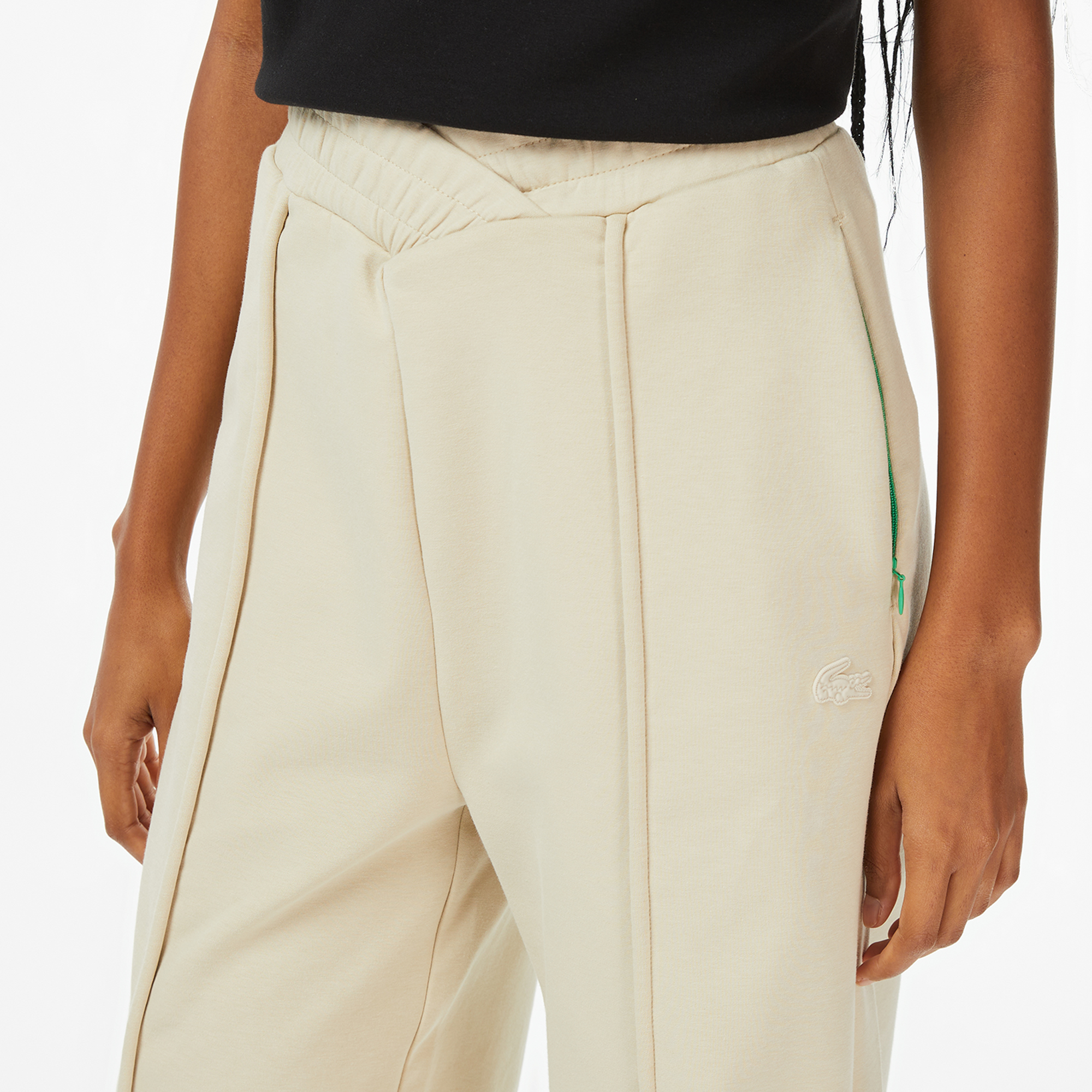  Lacoste x House of SuperStep Relaxed Fit Kadın Bej Eşofman Altı