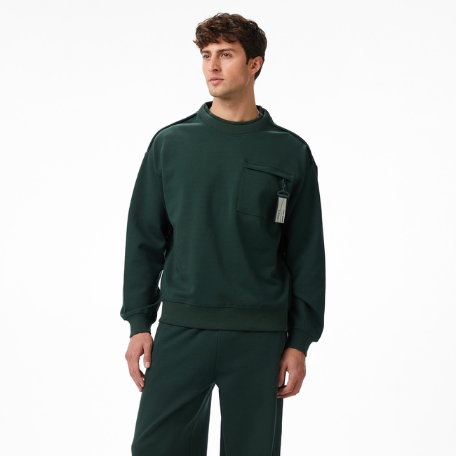  Lacoste x House of SuperStep Sport Erkek Yeşil Sweatshirt