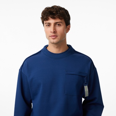  Lacoste x House of SuperStep Sport Erkek Mavi Sweatshirt