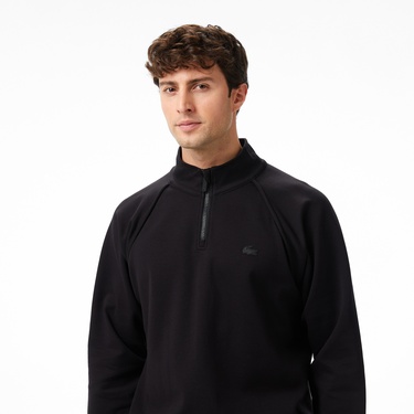  Lacoste x House of SuperStep Relaxed Fit Erkek Siyah Sweatshirt