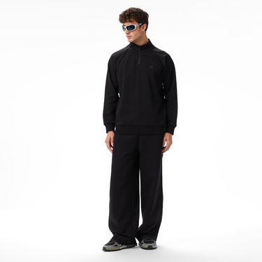  Lacoste x House of SuperStep Relaxed Fit Erkek Siyah Sweatshirt