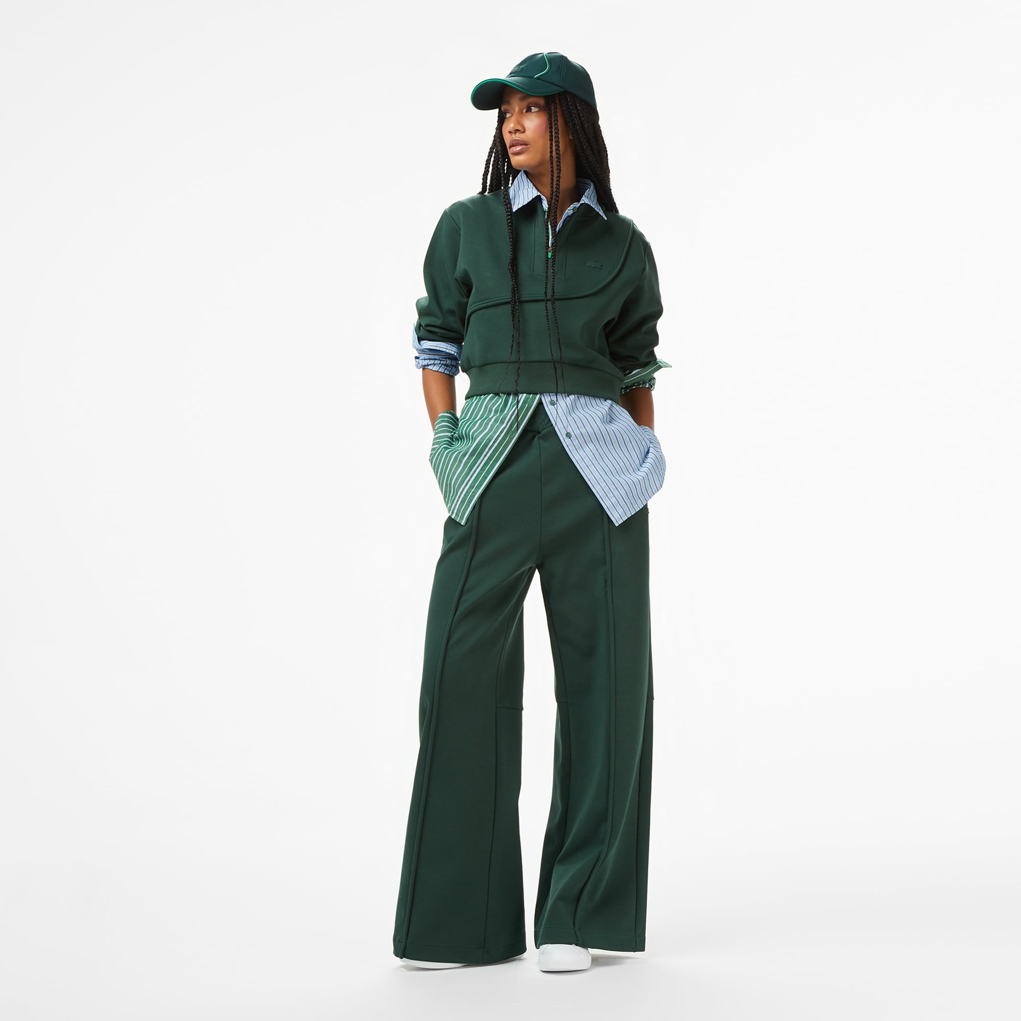 Lacoste x House of SuperStep Bisiklet Yaka Kadın Yeşil Sweatshirt