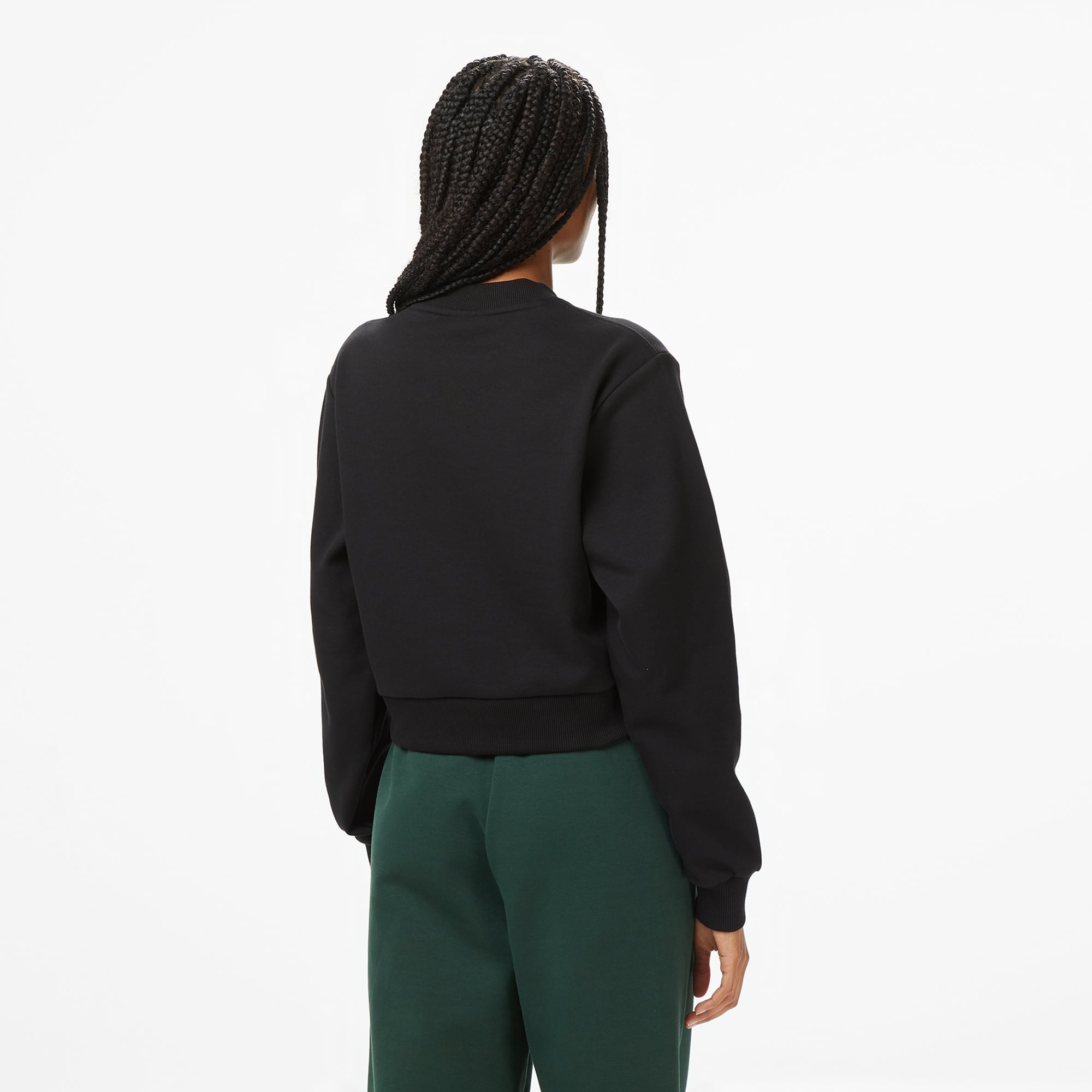 Lacoste x House of SuperStep Bisiklet Yaka Kadın Siyah Sweatshirt