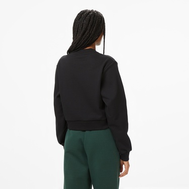  Lacoste x House of SuperStep Bisiklet Yaka Kadın Siyah Sweatshirt