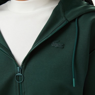  Lacoste x House of SuperStep Regular Fit Kadın Yeşil Sweatshirt