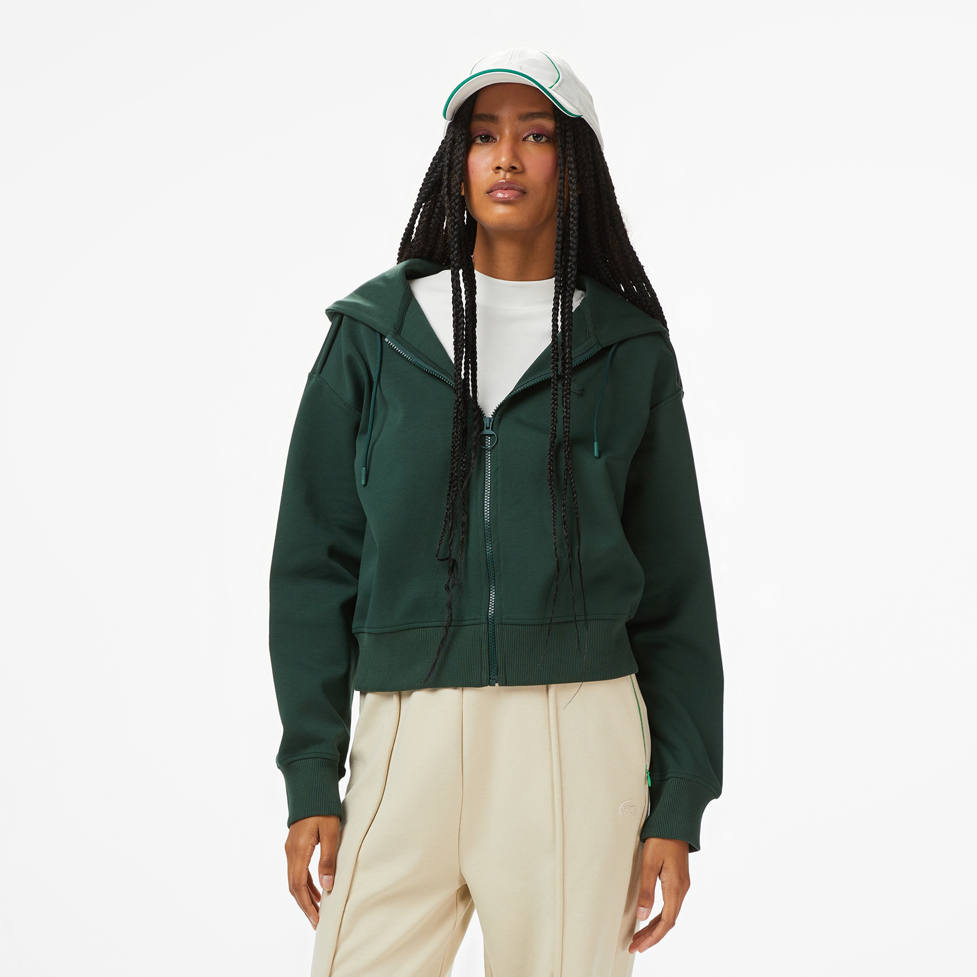 Lacoste x House of SuperStep Regular Fit Kadın Yeşil Sweatshirt