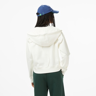  Lacoste x House of SuperStep Regular Fit Kadın Beyaz Sweatshirt