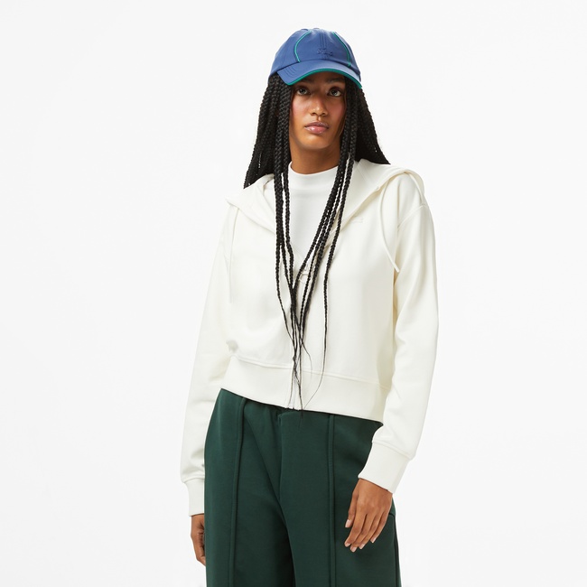  Lacoste x House of SuperStep Regular Fit Kadın Beyaz Sweatshirt