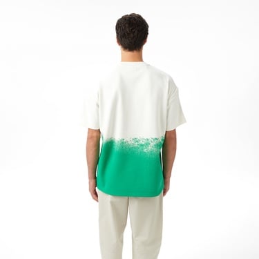  Lacoste x House of SuperStep Renk Bloklu Erkek Yeşil T-Shirt
