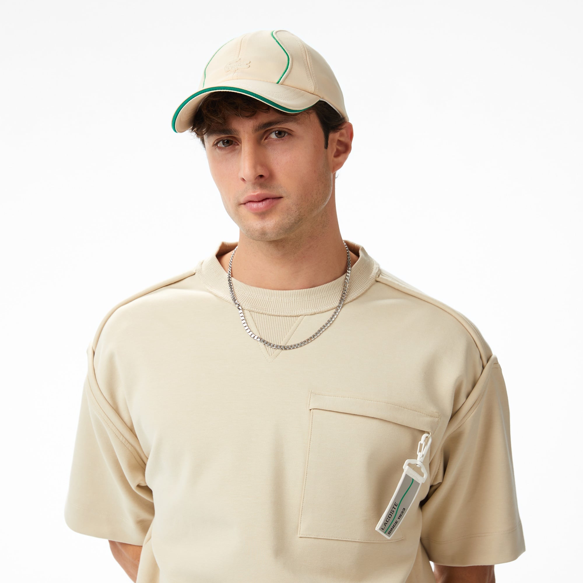 Lacoste x House of SuperStep Regular Fit Erkek Bej T-Shirt