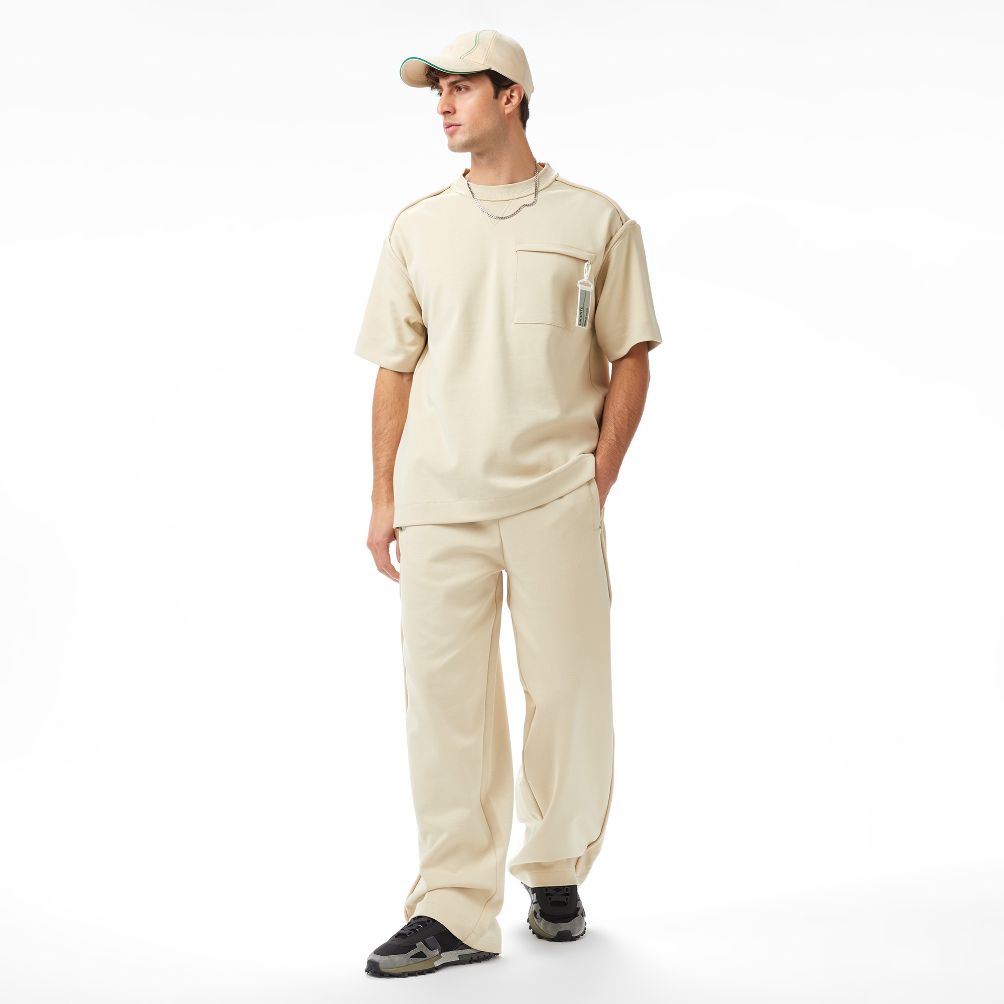 Lacoste x House of SuperStep Regular Fit Erkek Bej T-Shirt