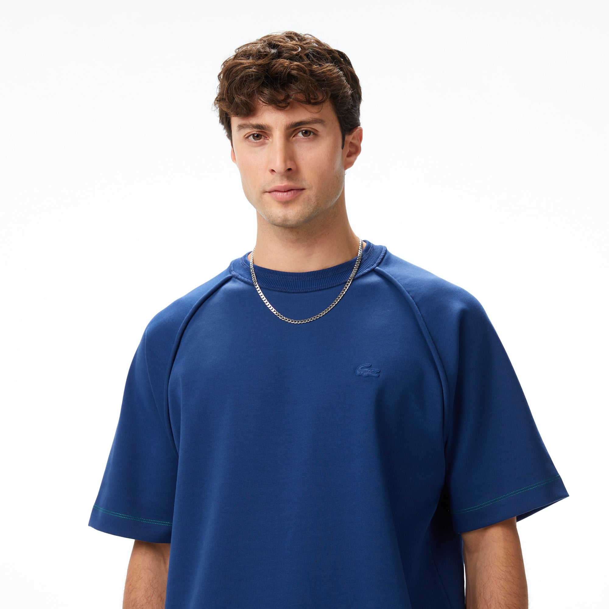 Lacoste x House of SuperStep Loose Fit Erkek Mavi T-Shirt