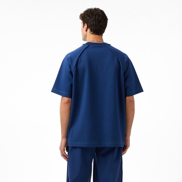  Lacoste x House of SuperStep Loose Fit Erkek Mavi T-Shirt