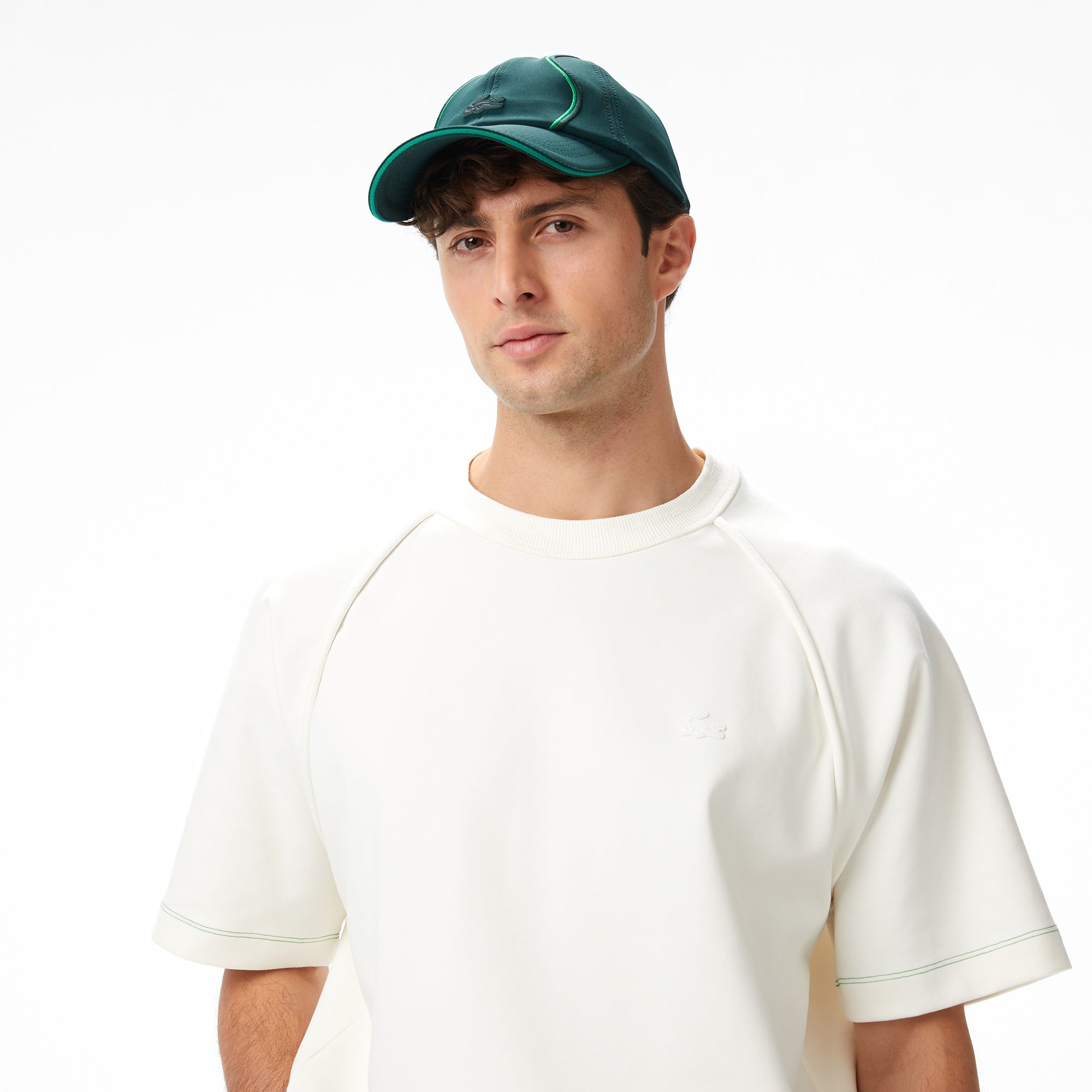 Lacoste x House of SuperStep Loose Fit Erkek Beyaz T-Shirt