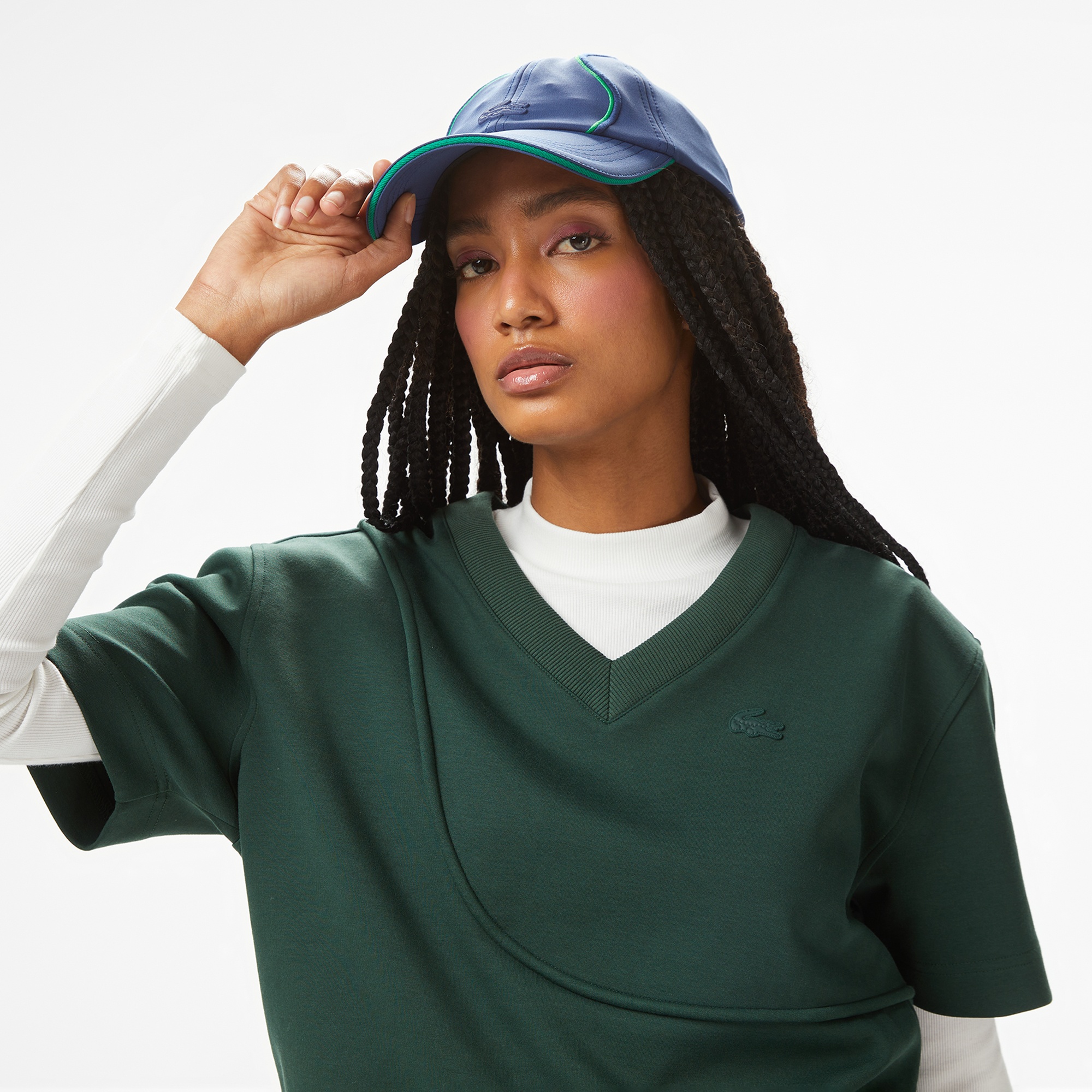 Lacoste x House of SuperStep Loose Fit Kadın Yeşil T-Shirt