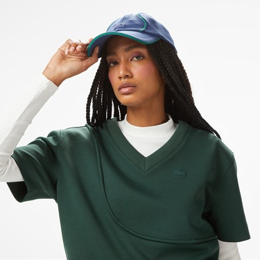  Lacoste x House of SuperStep Loose Fit Kadın Yeşil T-Shirt